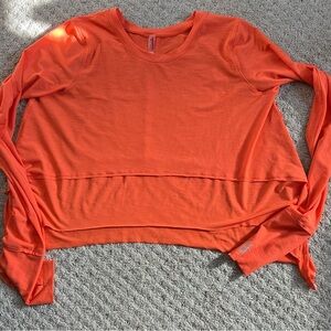 XS Free People Movement Temp Long Sleeve Orange Athletic Top